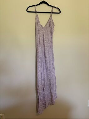 Tree of Life Light Lavender Polka Dot Asymmetrical Slip Dress